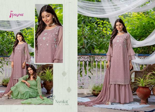 Psyna Nazakat Beautiful Wear Georgette  Kurti Sharara With Dupatta